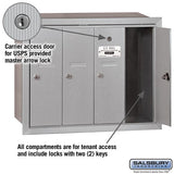 4-Door Aluminum Vertical Mailbox - Recessed Mounted - USPS Approved