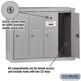 Salsbury Aluminum Surface-Mounted USPS Access Vertical Mailbox with 4 Doors, 24.25"W x 19"H x 7.5"D