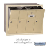 4-Door Sandstone Recessed Vertical Mailbox with USPS Approval