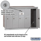 5-Door Aluminum Vertical Mailbox with Private Access and Recessed Mounting