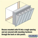 5-Door Aluminum Vertical Mailbox with Private Access and Recessed Mounting