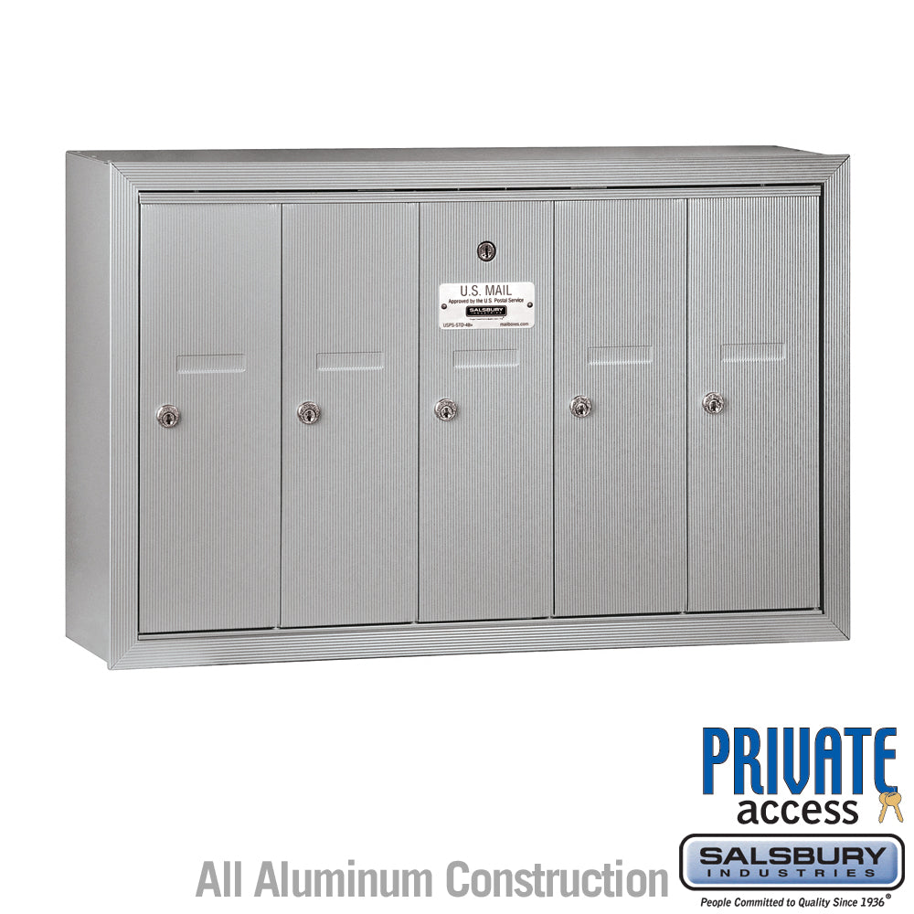 5-Door Aluminum Vertical Mailbox with Master Commercial Lock