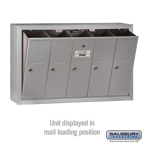 5-Door Aluminum Vertical Mailbox with Master Commercial Lock