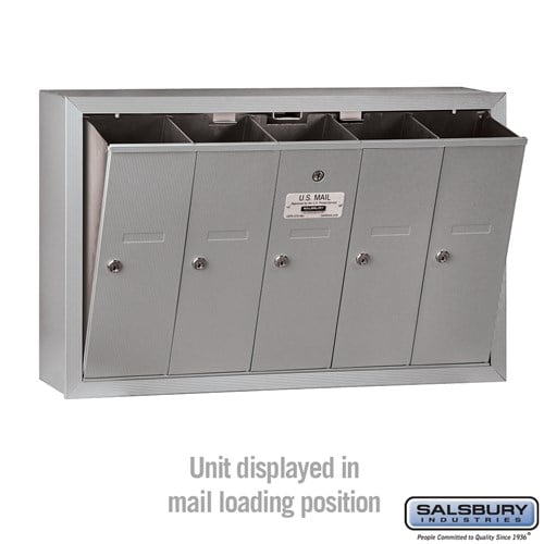 5-Door Aluminum Vertical Mailbox with Master Commercial Lock