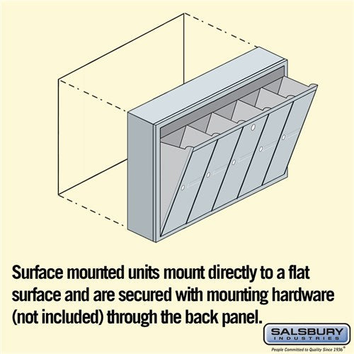 5-Door Aluminum Vertical Mailbox with Master Commercial Lock