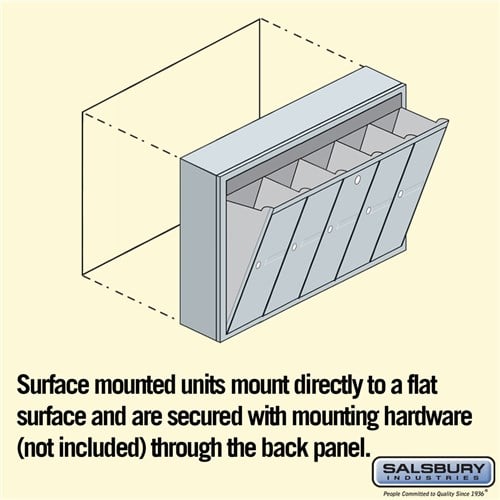 Vertical Mailbox with 5 Compartments - Aluminum Surface Mounted USPS Approved