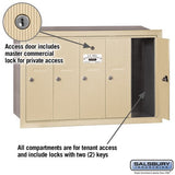 Vertical Mailbox with 5 Compartments - Sandstone - Recessed Mounted - Private Access
