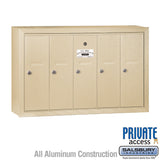 5-Door Sandstone Vertical Mailbox with Private Access and Surface Mounting