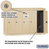 5-Door Sandstone Vertical Mailbox with Private Access and Surface Mounting