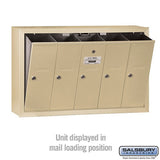 5-Door Sandstone Vertical Mailbox with Private Access and Surface Mounting