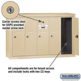 Vertical Mailbox with 5 Compartments - Sandstone - Surface Mounted - USPS Approved