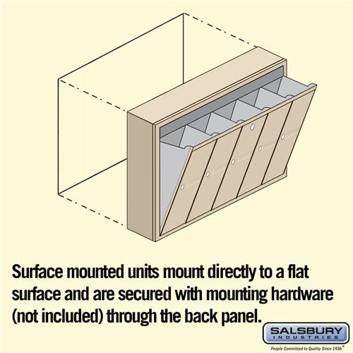 Vertical Mailbox with 5 Compartments - Sandstone - Surface Mounted - USPS Approved