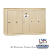 Vertical Mailbox with 5 Compartments - Sandstone - Surface Mounted - USPS Approved