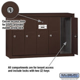 Bronze Vertical Mailbox with 5 Compartments - Surface Mounted - USPS Approved