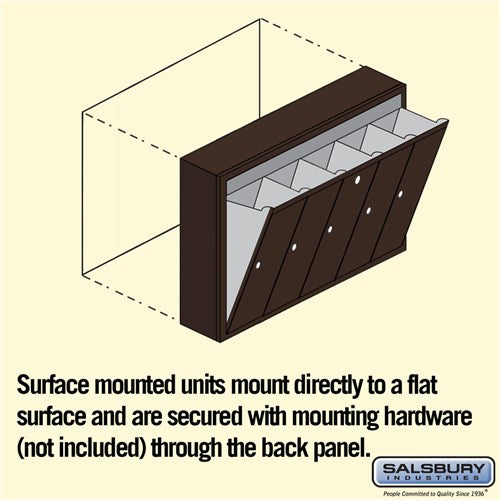 Bronze Vertical Mailbox with 5 Compartments - Surface Mounted - USPS Approved