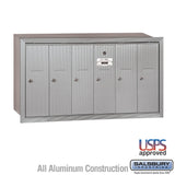 6-Door Aluminum Vertical Mailbox - Recessed Mounted - USPS Approved