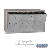 6-Door Aluminum Vertical Mailbox - Recessed Mounted - USPS Approved