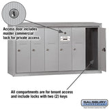 6-Door Aluminum Vertical Mailbox with Private Access