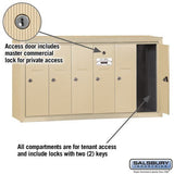 6-Door Sandstone Vertical Mailbox with Master Lock for Private Access
