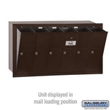 Bronze Vertical Mailbox with 6 Compartments - Recessed Mounted - USPS Approved
