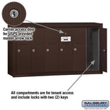 Bronze 6-Door Vertical Mailbox - Surface Mounted - USPS Approved