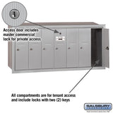 7-Door Aluminum Vertical Mailbox with Recessed Mounting and Private Access