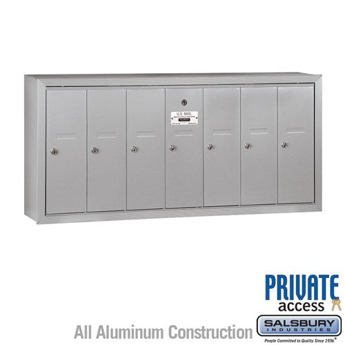 Vertical Mailbox with Master Commercial Lock - 7 Doors - Aluminum - Surface Mounted - Private Access