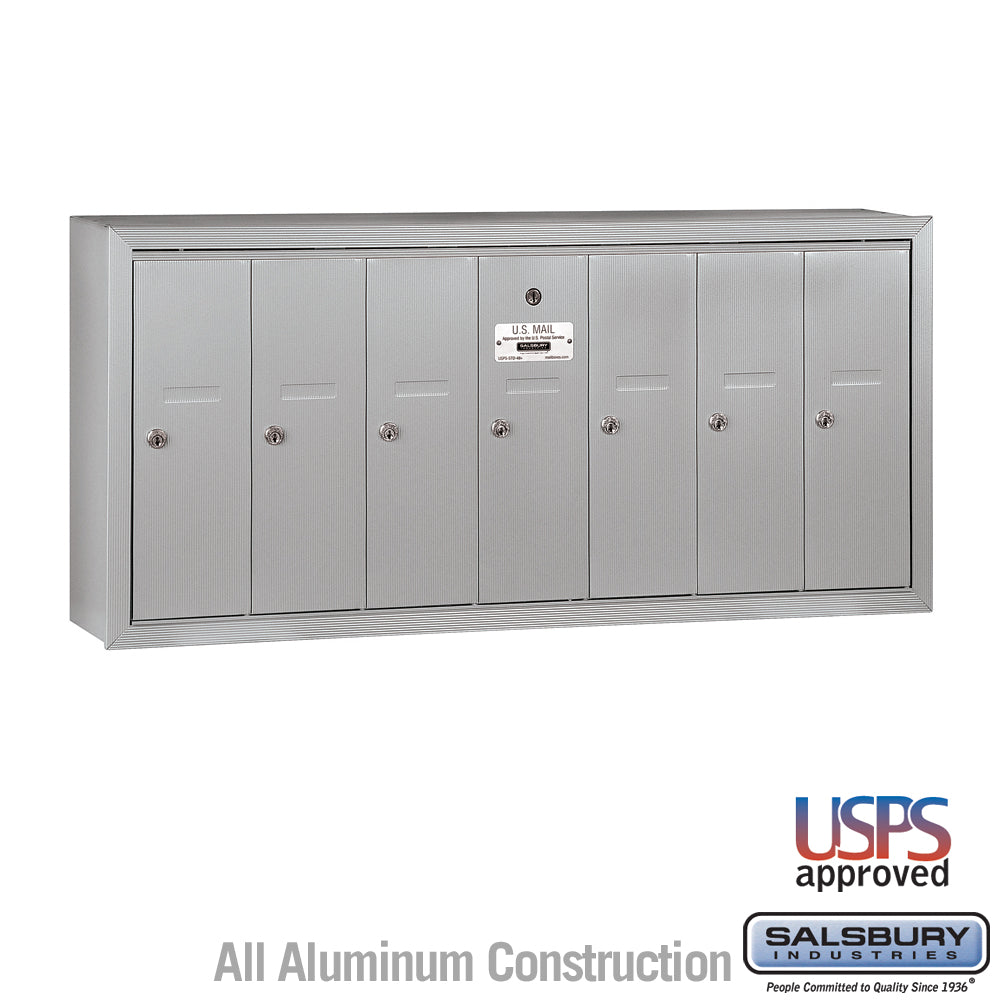 7-Door Vertical Mailbox - Aluminum - Surface Mounted - USPS Approved