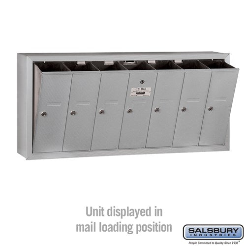 7-Door Vertical Mailbox - Aluminum - Surface Mounted - USPS Approved
