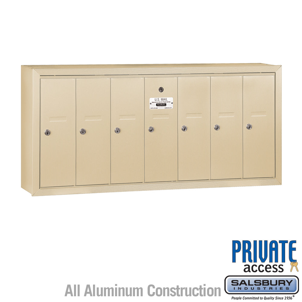 6-Door Sandstone Vertical Mailbox with Master Lock for Private Access