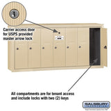 7-Door Sandstone Vertical Mailbox - Surface Mounted - USPS Approved