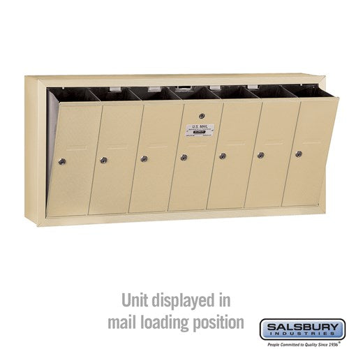 7-Door Sandstone Vertical Mailbox - Surface Mounted - USPS Approved