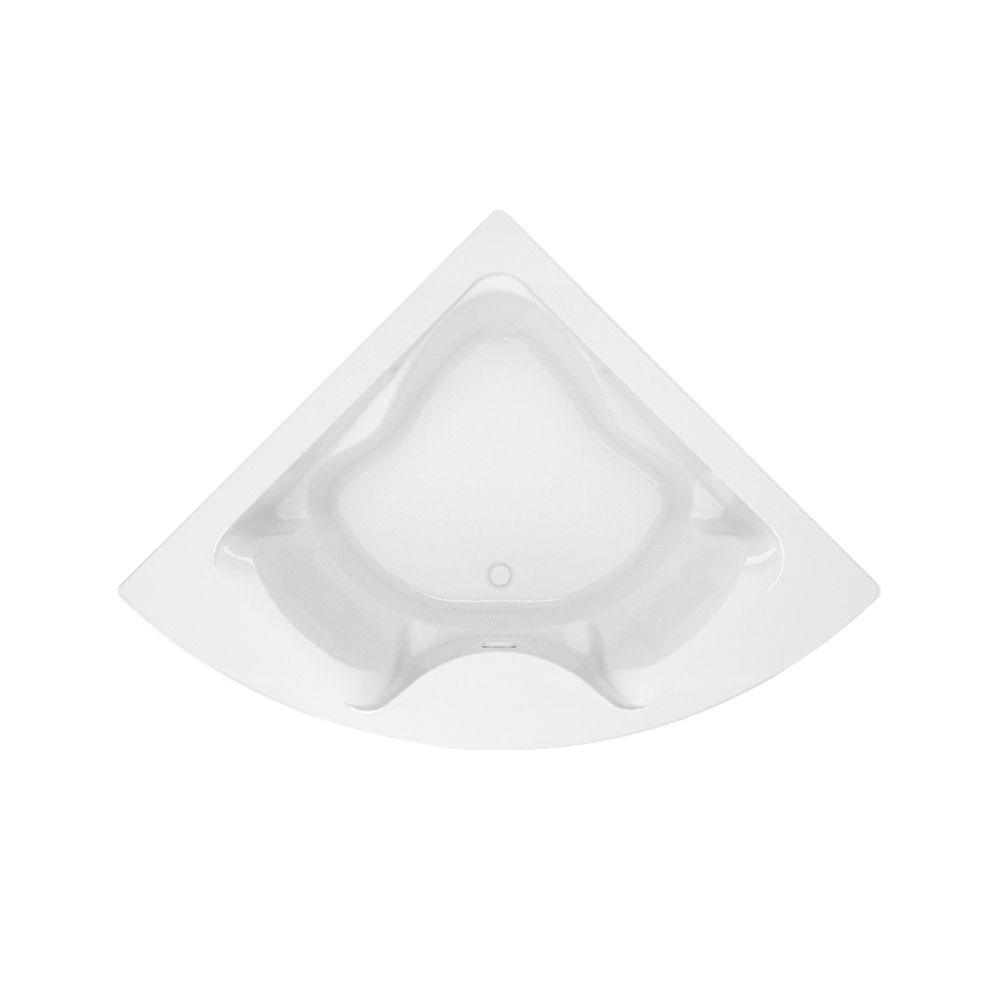 Cadet 5 ft. x 5 ft. Center Drain Corner Soaking Bathtub in White - Super Arbor