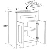 Home Decorators Collection Newport 24 in. W x 24 in. D x 34.5 in. H Assembled Plywood Base Kitchen Cabinet in Manganite with Utility Soft Close