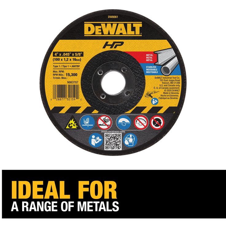 DEWALT 5-Pack Aluminum Oxide 4-in Grinding Wheel