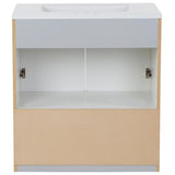 Delridge 30 in. W x 19 in. D Bath Vanity in Pearl Gray with Cultured Marble Vanity Top in White with White Sink