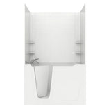 Rampart 3.9 ft. Walk-in Whirlpool and Air Bathtub with 4 in. Tile Easy Up Adhesive Wall Surround in White - Super Arbor