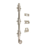 Heavy-Duty 12 in. Solid Brass Surface Bolt with Round Knob in Polished Brass - Super Arbor