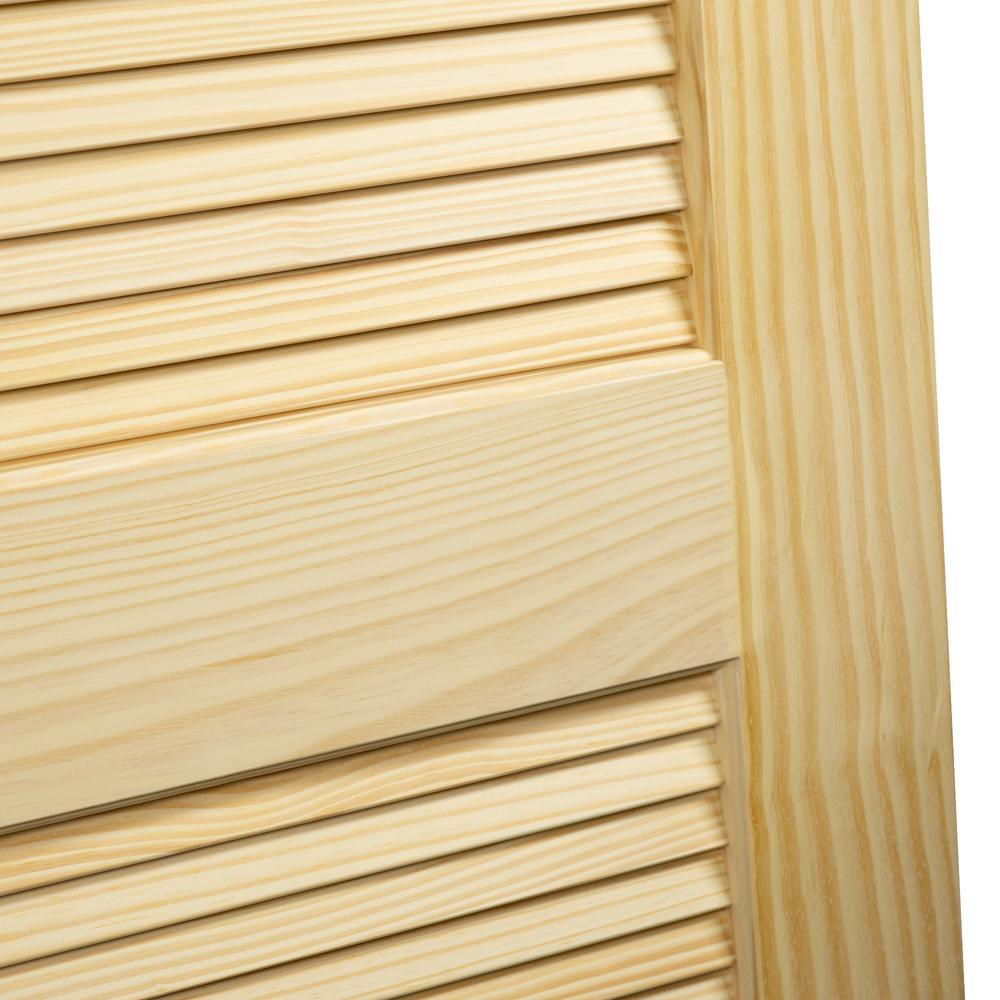 28 in. x 80 in. Louvered Solid Core Unfinished Wood Interior Door Slab - Super Arbor
