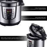 4-in-1 Multi-Function 6 Qt. Silver Electric Pressure Cooker