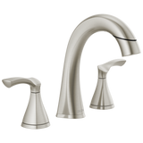 Delta Sandover SpotShield Brushed Nickel 2‑Handle Widespread WaterSense Bathroom Sink Faucet with Drain