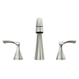 Delta Sandover SpotShield Brushed Nickel 2‑Handle Widespread WaterSense Bathroom Sink Faucet with Drain