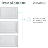 Voltaire 60 in. x 36 in. Acrylic Single-Threshold Center Drain Shower Base in White - Super Arbor