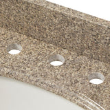 49 in. W Granite Vanity Top in Montesol with White Bowl and 8 in. Faucet Spread - Super Arbor