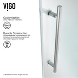 Elan 60 to 64 in. x 74 in. Frameless Sliding Shower Door in Stainless Steel with Clear Glass and Handle - Super Arbor