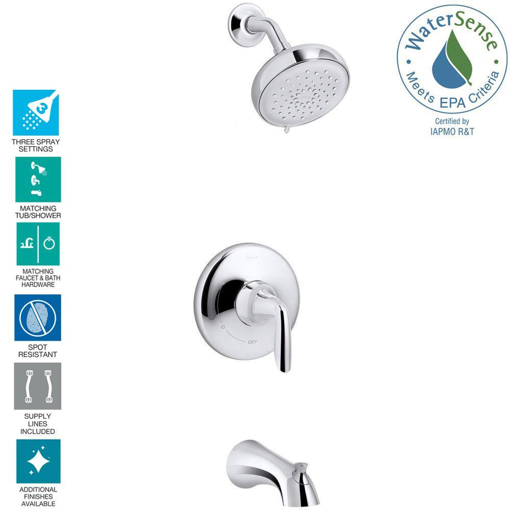 Willamette Single-Handle 3-Spray Tub and Shower Faucet in Polished Chrome (Valve Included) - Super Arbor