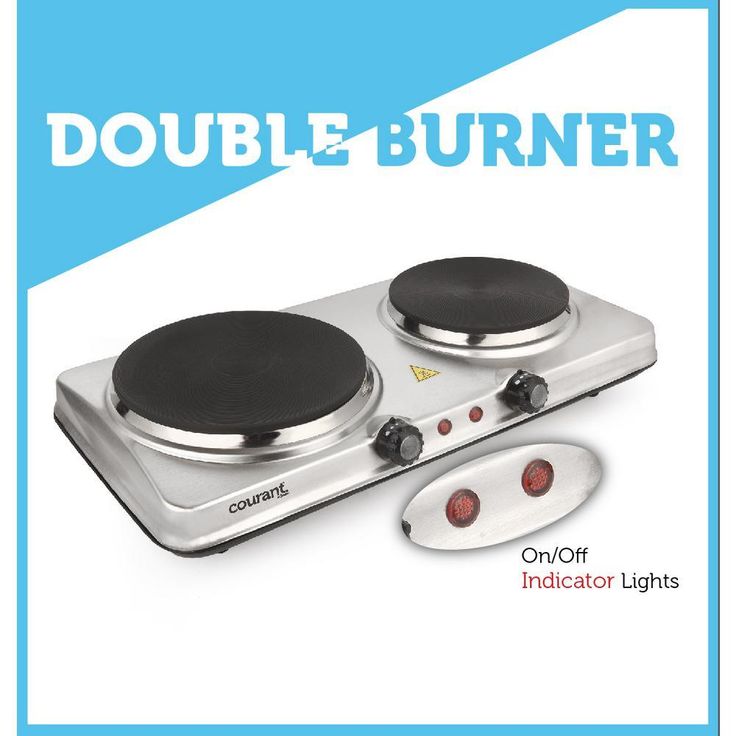 7.3 in. Electric 2-Burner Hot Stainless Plate with Temperature Controls