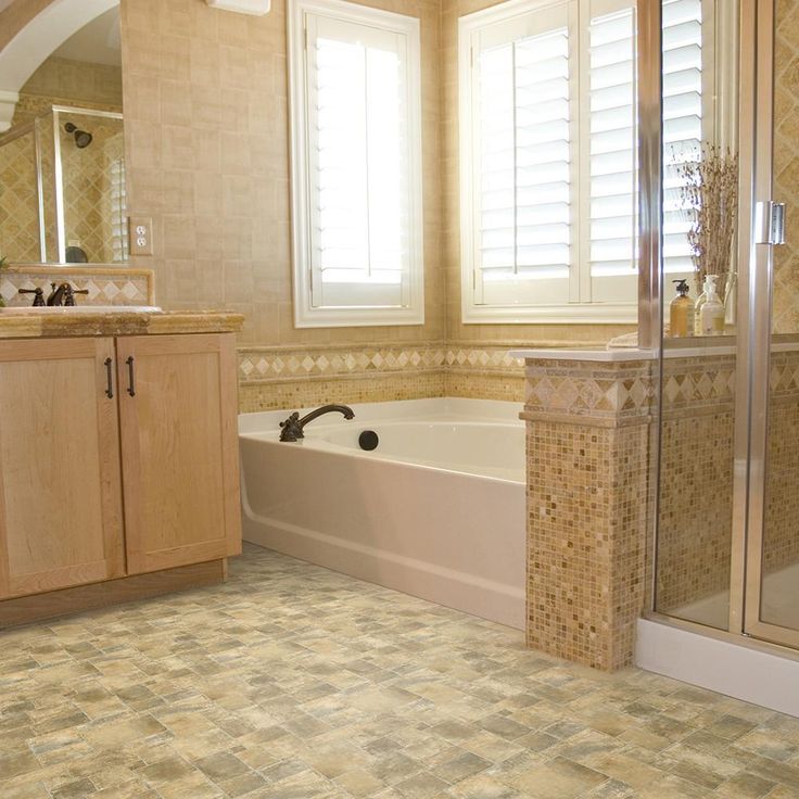 TrafficMASTER Regina Stone Neutral Residential Vinyl Sheet, Sold by 13.2 ft. Wide x Custom Length