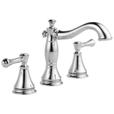 Delta Cassidy Chrome 2‑Handle Widespread WaterSense Bathroom Sink Faucet with Drain