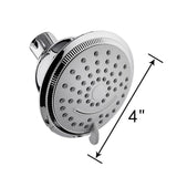 2-Spray 4 in. Single Wall Mount Fixed Waterfall Adjustable Shower Head in Chrome - Super Arbor